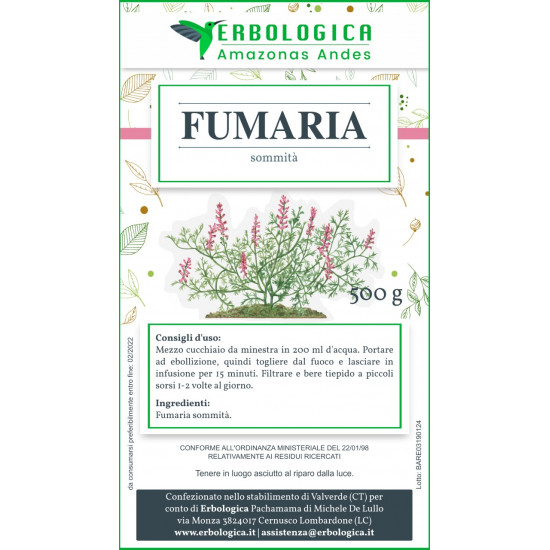 Fumaria pianta tisana 500 grammi Fumaria pianta tisana 500 grammi