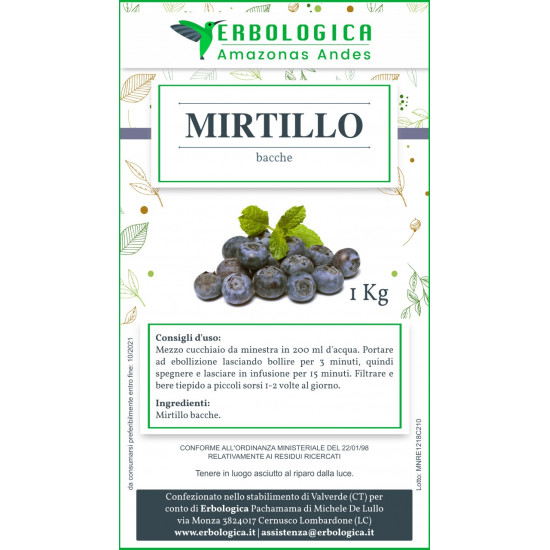 Mirtillo bacche 500 grammi Mirtillo bacche 500 grammi
