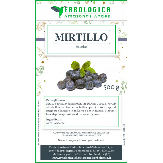 Mirtillo bacche 500 grammi Mirtillo bacche 500 grammi