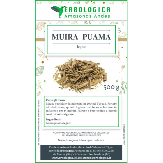 Muira puama legno taglio tisana 500 grammi Muira puama legno taglio tisana 500 grammi