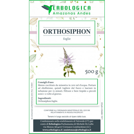 Orthosiphon foglie 500 grammi taglio tisana Orthosiphon foglie 500 grammi taglio tisana