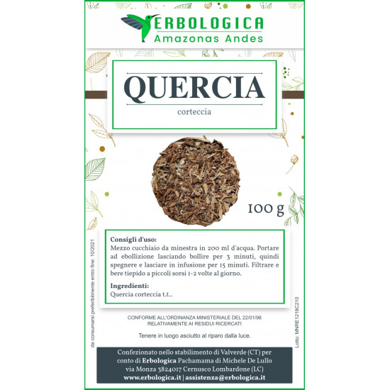 Quercia corteccia taglio tisana 500 grammi Quercia corteccia taglio tisana 500 grammi