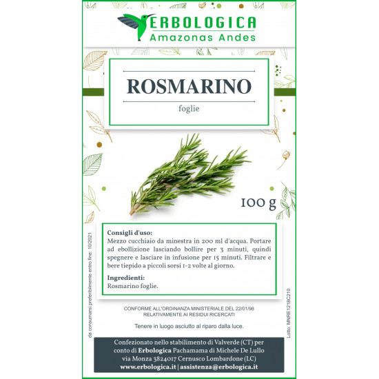 Rosmarino foglie taglio tisana 500 grammi Rosmarino foglie taglio tisana 500 grammi