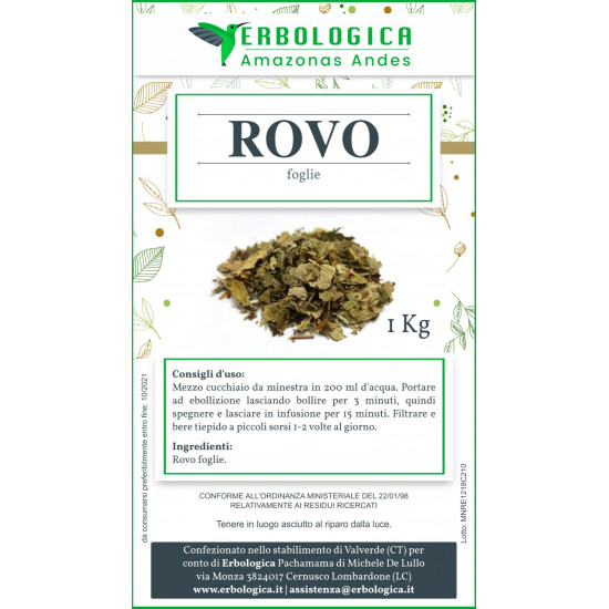Rovo foglie taglio tisana 500 grammi Rovo foglie taglio tisana 500 grammi