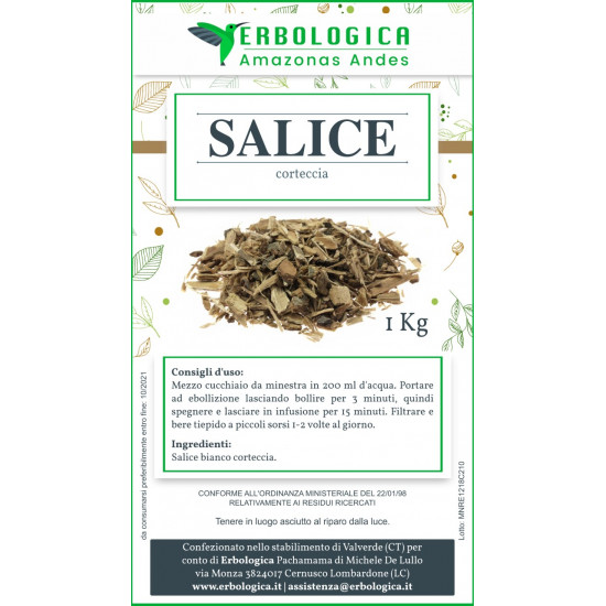 Salice bianco corteccia tisana 500 grammi Salice bianco corteccia tisana 500 grammi