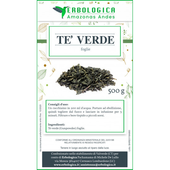 Tè verde Gunpowder 500 grammi Tè verde Gunpowder 500 grammi