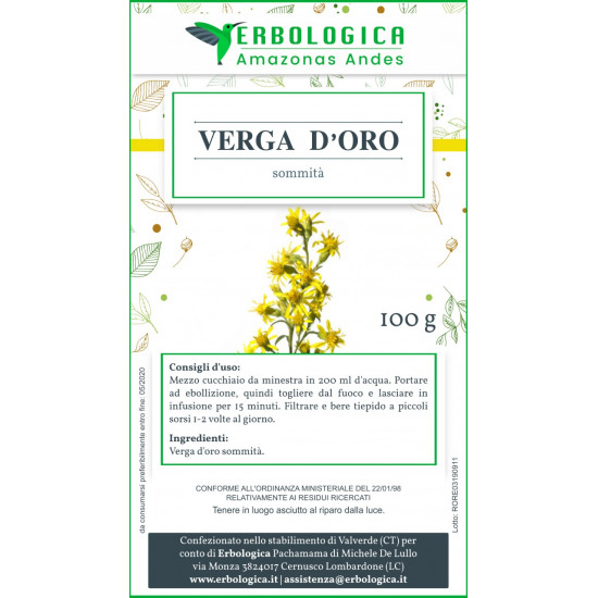 Verga d'oro taglio tisana 500 grammi Verga d'oro taglio tisana 500 grammi