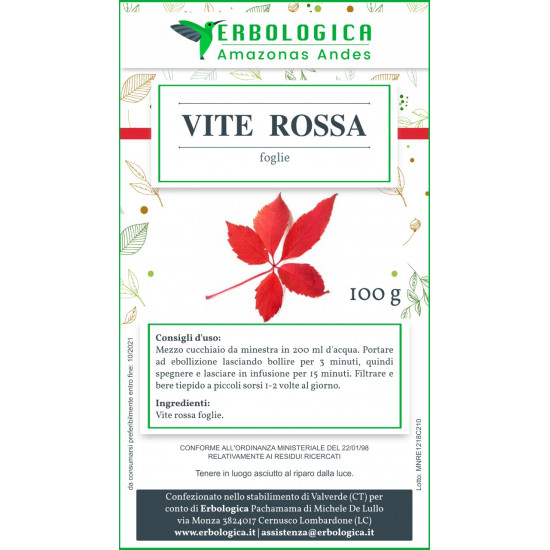 Vite rossa taglio tisana 500 grammi Vite rossa taglio tisana 500 grammi