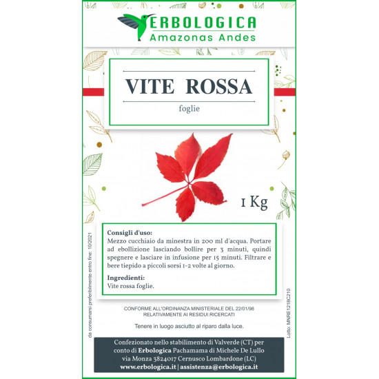 Vite rossa taglio tisana 500 grammi Vite rossa taglio tisana 500 grammi