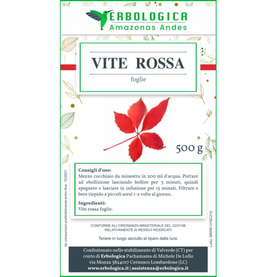 Vite rossa taglio tisana 500 grammi Vite rossa taglio tisana 500 grammi