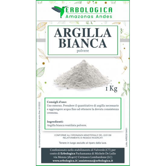 Argilla bianca ventilata 500 grammi