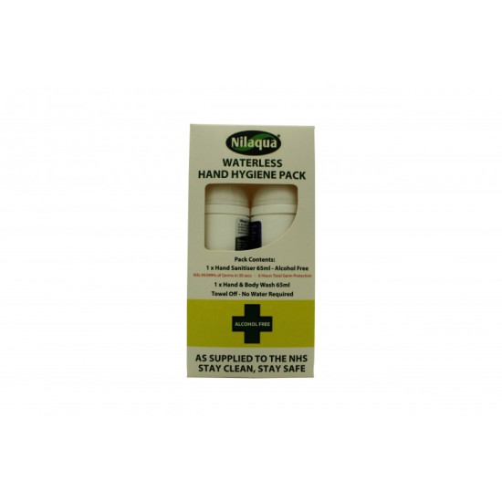 Nilaqua Waterless Hand Hygiene Pack 65ml Hand Sanitiser + 65ml Hand Wash Nilaqua Waterless Hand Hygiene Pack 65ml Hand Sanitiser + 65ml Hand Wash