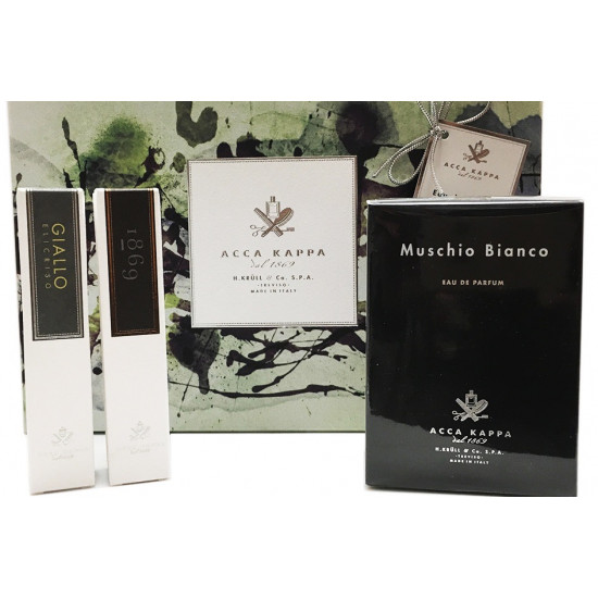 Acca Kappa Set Regalo 50ml White Moss EDP + 15ml Giallo Elicriso EDP + 15ml 1869 EDP