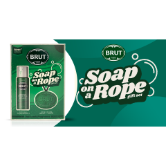 Brut Gift Set 200ml Deodorant Spray + 150g Soap on a Rope