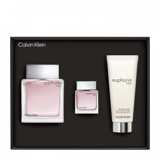 Calvin Klein Euphoria Gift Set 100ml EDT + 100ml Aftershave Balm + 15ml EDT