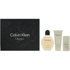 Calvin Klein Obsession Gift Set 125ml EDT + 75ml Aftershave Balm + 75g Deodorant Stick