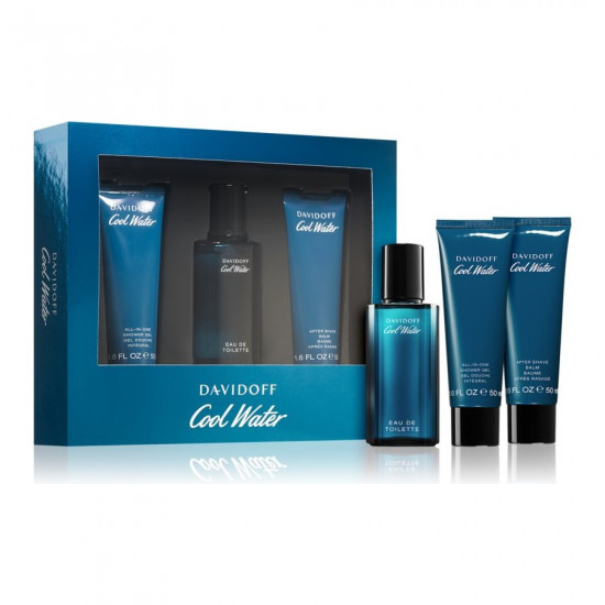 Davidoff Cool Water Confezione Regalo 40ml EDT + 50ml Gel Doccia + 50ml Balsamo Dopobarba