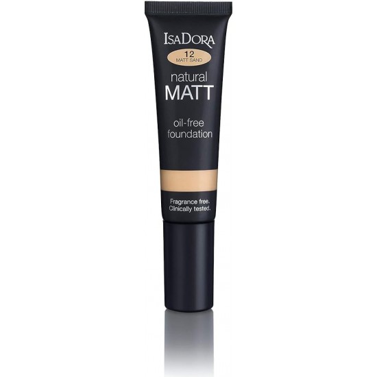 IsaDora Natural Matt Oil-Free Foundation 35ml - 12 Sand