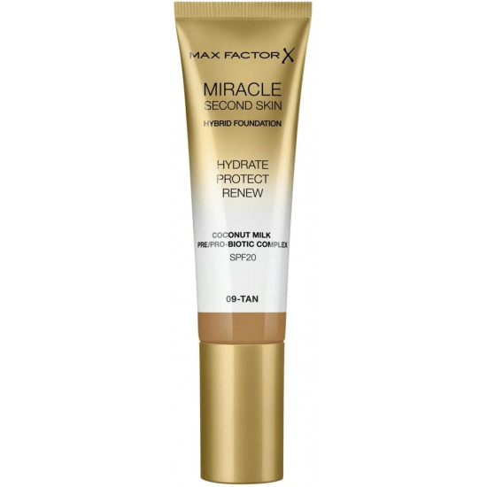 Max Factor Miracle Touch Second Skin Foundation SPF20 30ml - 9 Tan