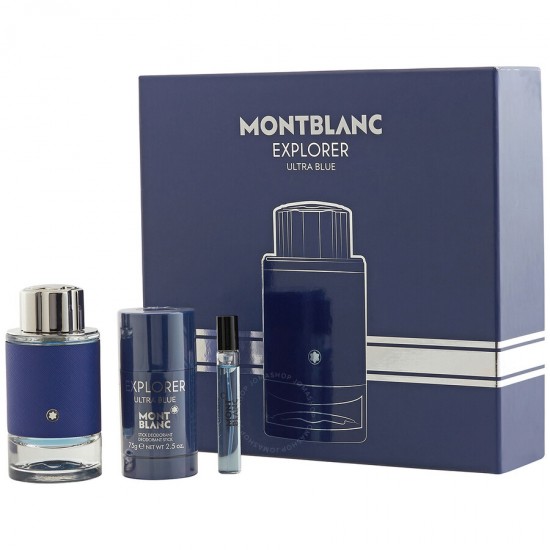 Mont Blanc Explorer Ultra Blue Gift Set 100ml EDP + 75g Deodorant Stick + 7.5ml EDP