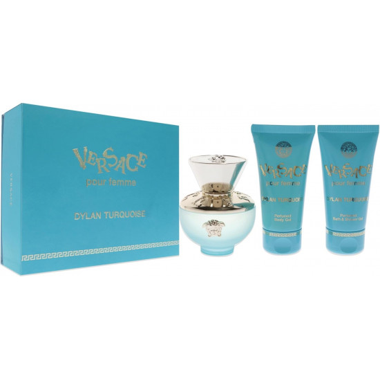 Versace Pour Femme Dylan Turquoise Gift Set 50ml EDT + 50ml Bath & Shower Gel + 50ml Body Lotion