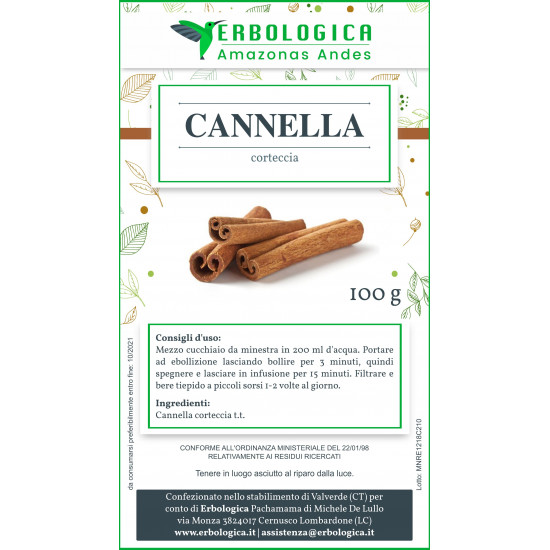 Cannella ceylon corteccia 100 grammi