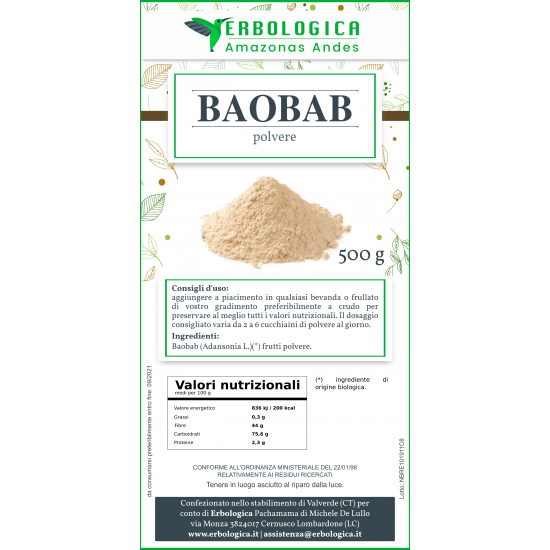 Baobab in polvere 500 grammi