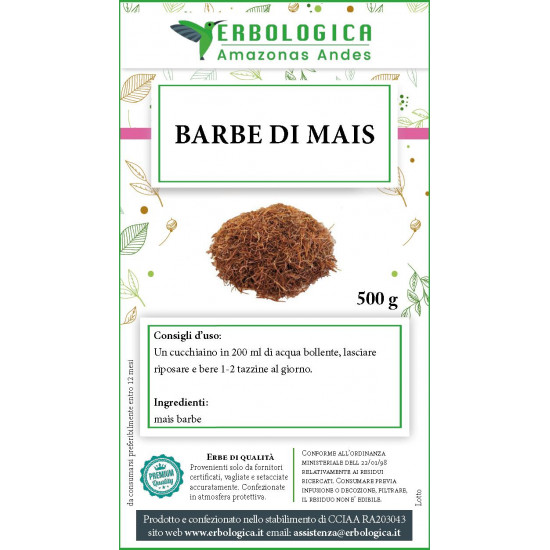 Barbe di mais tisana 500 grammi Barbe di mais tisana 500 grammi