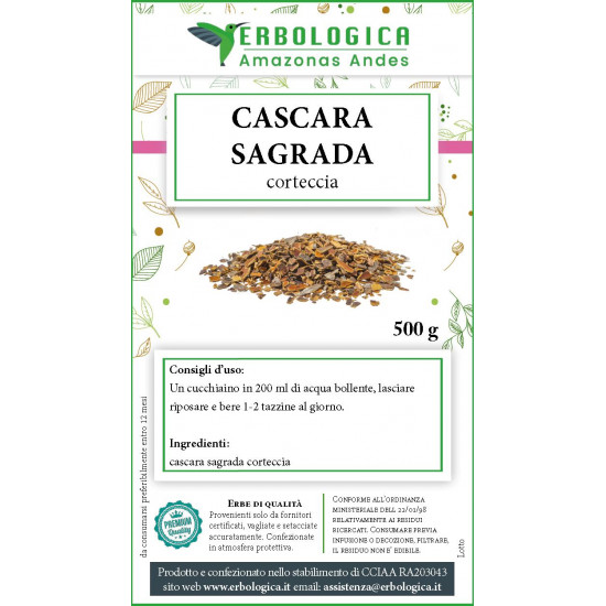 Cascara sagrada corteccia tisana 500 grammi Cascara sagrada corteccia tisana 500 grammi