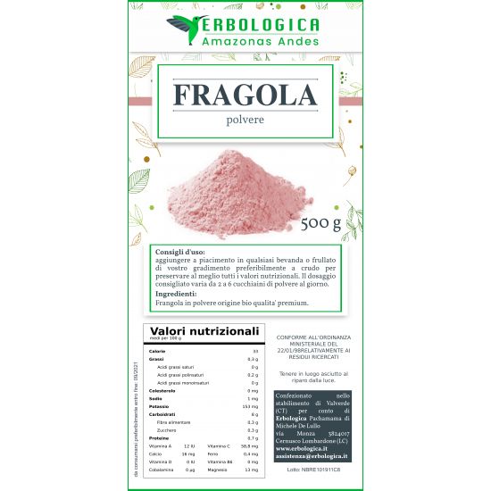 Fragola in polvere 500 grammi Fragola in polvere 500 grammi