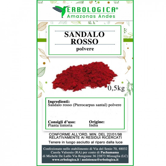 Sandalo rosso in polvere tisana 500 grammi Sandalo rosso in polvere tisana 500 grammi