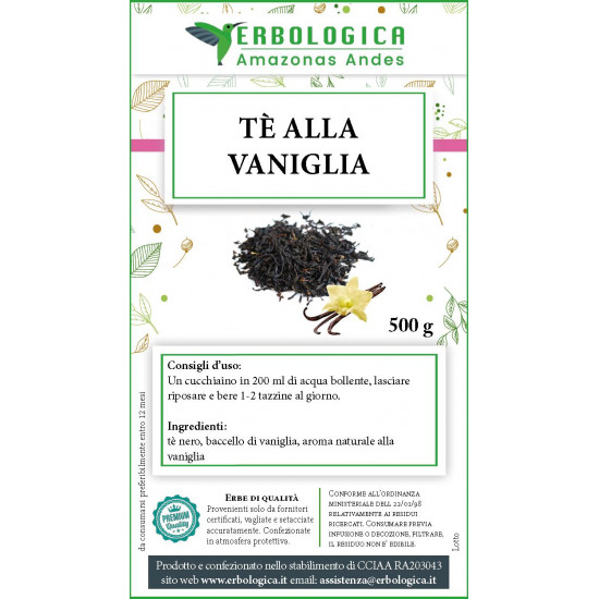 Tè nero alla vaniglia 500 grammi Tè nero alla vaniglia 500 grammi