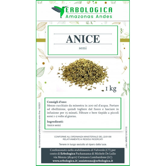 Anice semi verdi confezione da 1 kg Anice semi verdi confezione da 1 kg