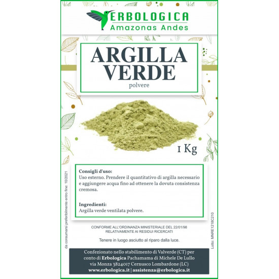 Argilla verde polvere ventilata 1 kg