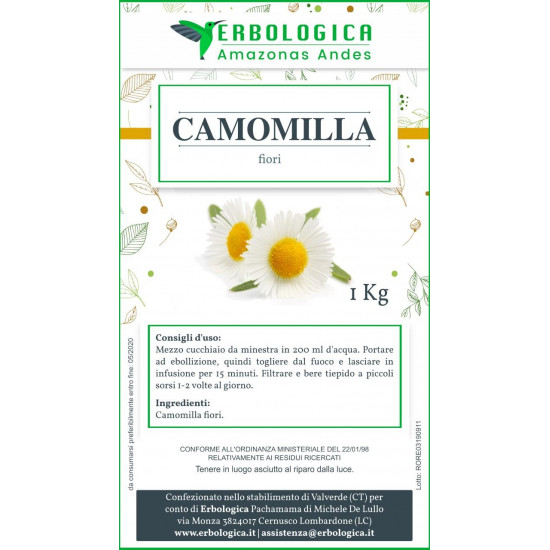 Camomilla fiori tisana formato da 1kg Camomilla fiori tisana formato da 1kg