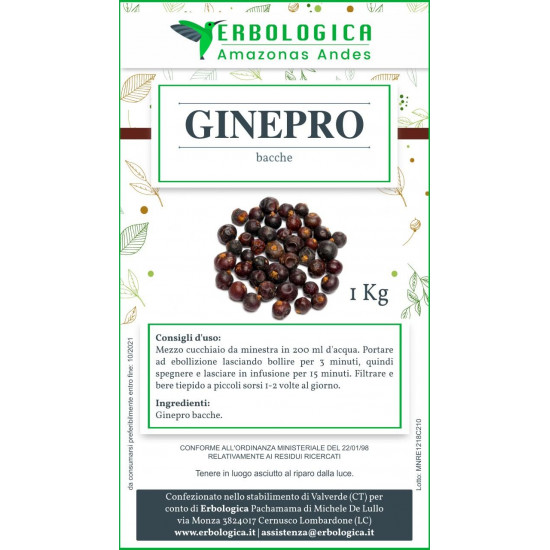 Ginepro bacche taglio tisana formato 1 kg Ginepro bacche taglio tisana formato 1 kg