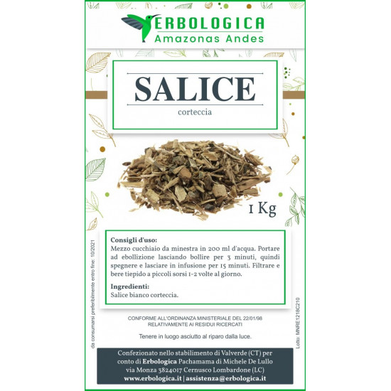 Salice bianco corteccia tisana 1 kg Salice bianco corteccia tisana 1 kg